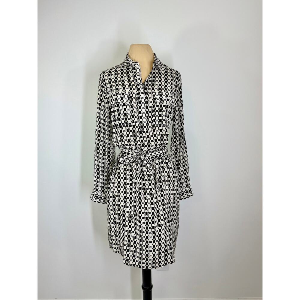 JMclaughlin 100% Silk black and white dress -S
